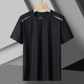 Camiseta Esportiva de Corrida de Verão de Secagem Rápida, em Seda Gelada, com Mangas Curtas.