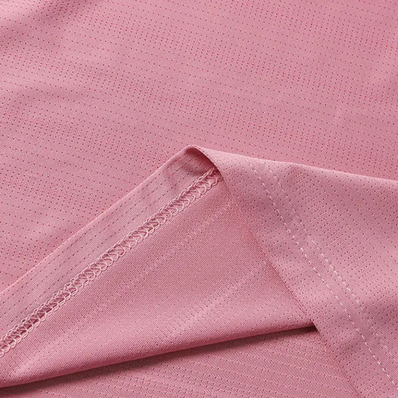 Camiseta Esportiva de Corrida de Verão de Secagem Rápida, em Seda Gelada, com Mangas Curtas.